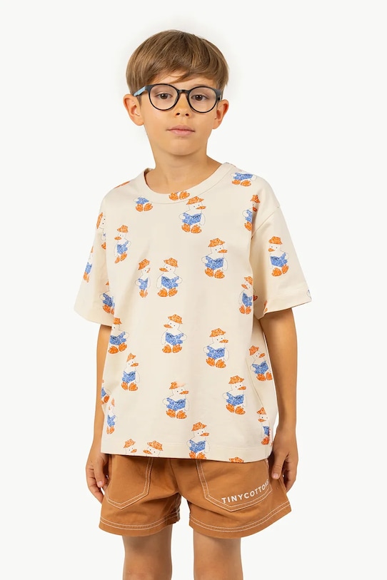 

Детская хлопковая футболка READERS TEE Tinycottons, бежевый