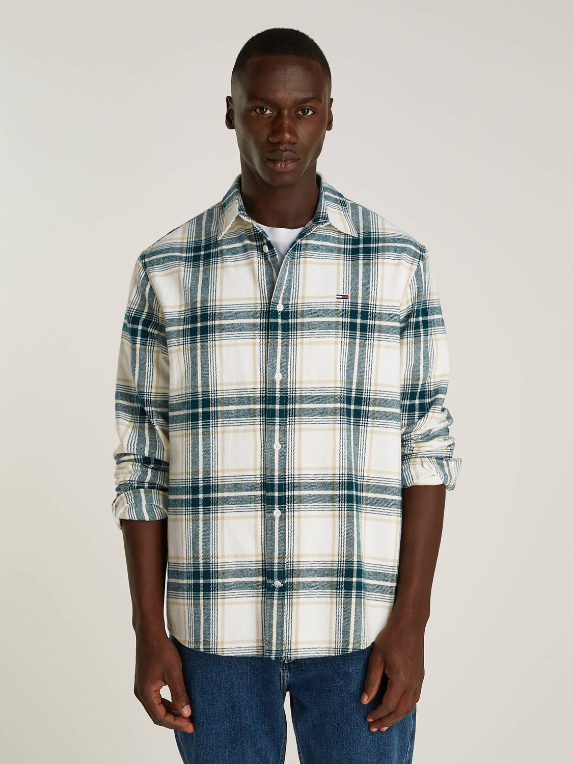 

Рубашка Tommy Jeans Loose fit, зеленый