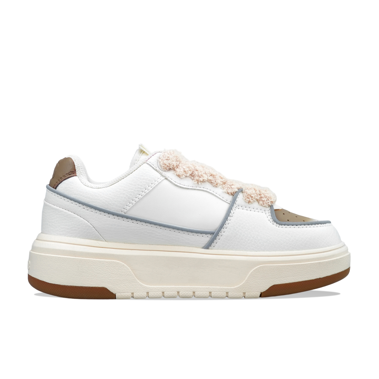 MLB Chunky Liner Synthetic Leather Low top Skateboard Shoes Unisex White Brown — фото 4