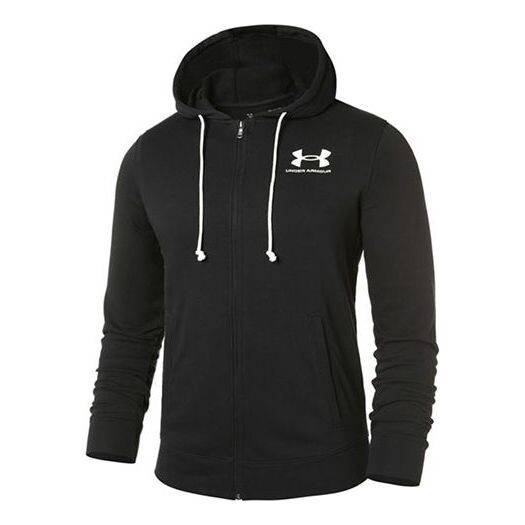 

Куртка rival terry hooded jacket 'black' Under Armour, черный