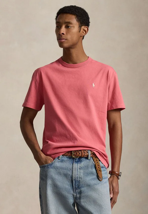 Классическая трикотажная футболка с круглым вырезом, базовая футболка Polo Ralph Lauren, Red Sky