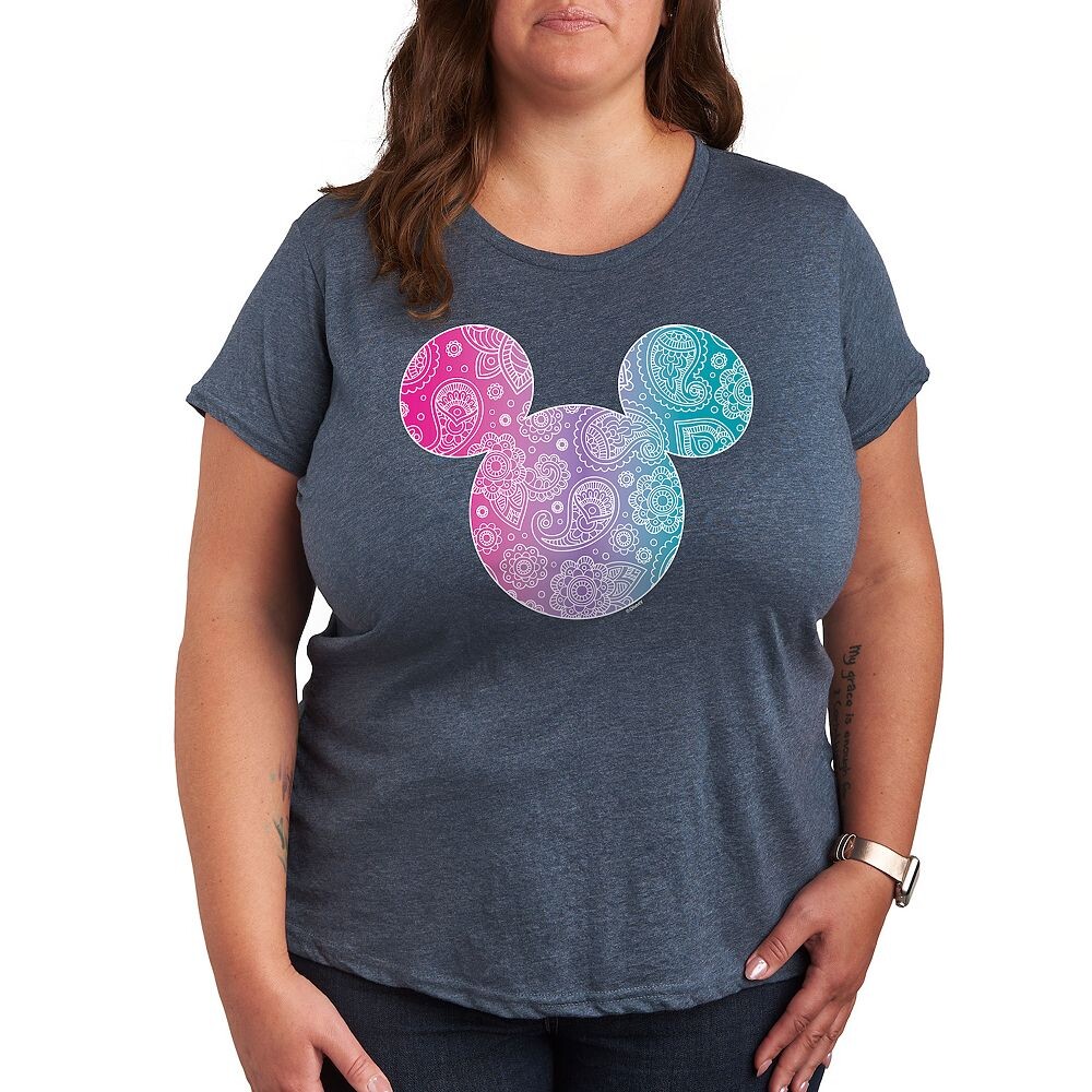 

Футболка Disney's Mickey Mouse Plus с рисунком банданы и графическим рисунком, цвет Heather Blue