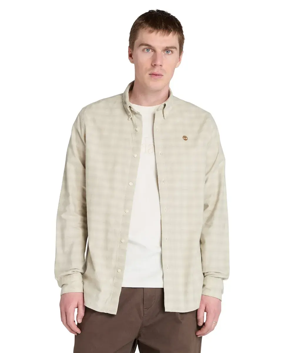 

Мужская клетчатая рубашка с технологией Solucell, стандартный крой Timberland, бежевый