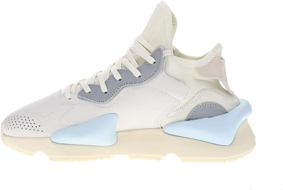 Мужские кроссовки Adidas Y-3 Kaiwa на шнуровке - синие, слоновая кость, синий — фото 3