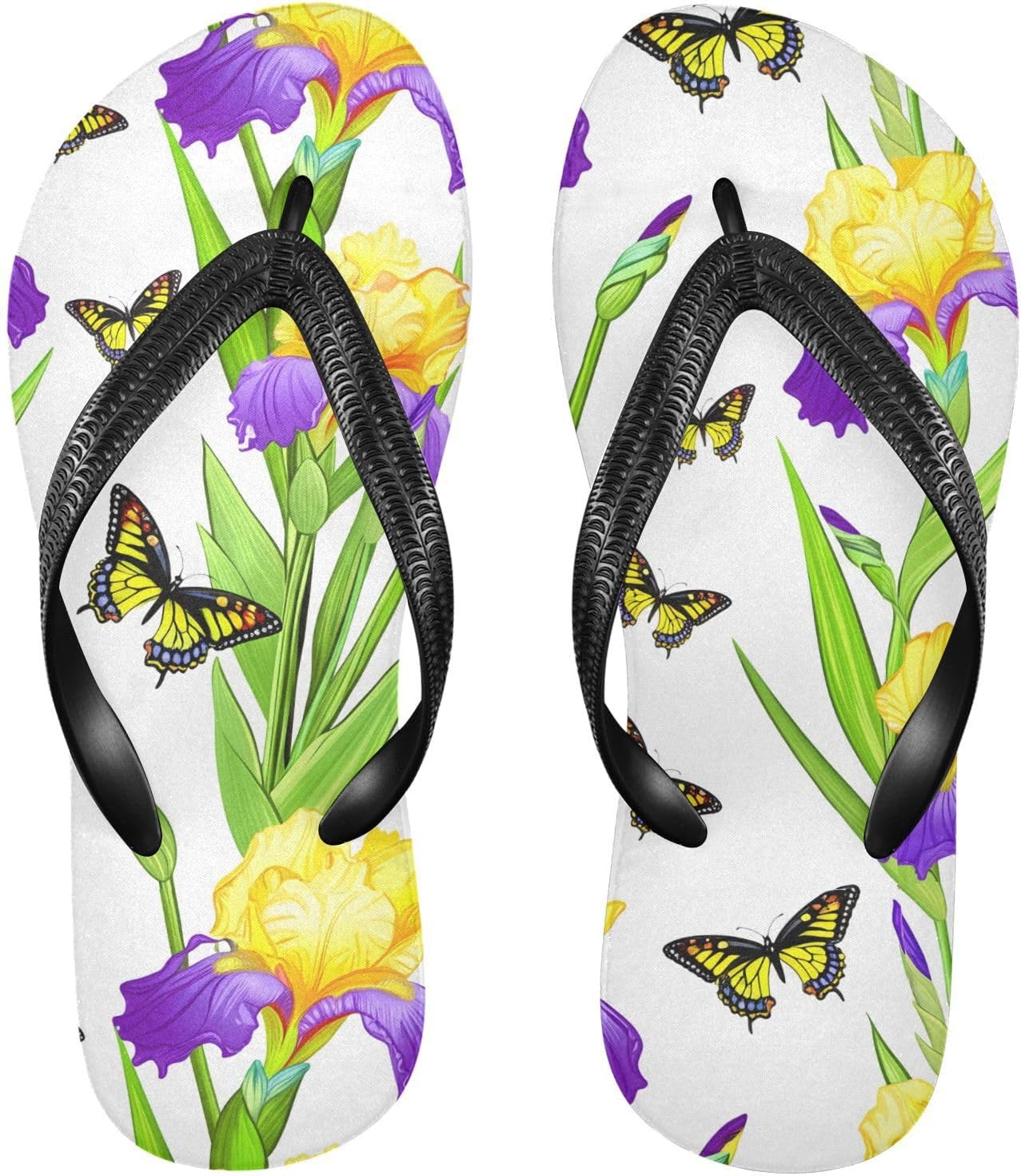 

Женские и мужские пляжные шлепанцы-бабочки Butterfly Iris белого цвета, для душа, резиновые, нескользящие, летние тапочки для ходьбы Sinestour