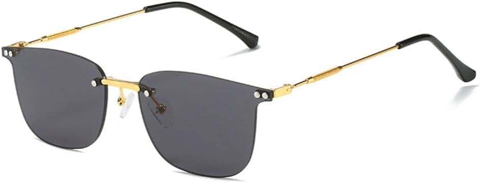 

MUTYNE Модные прямоугольные солнцезащитные очки без оправы, квадратные винтажные очки в ретро-оправе, очки с градиентным переходом цвета, защита от УФ-излучения UV400, Black