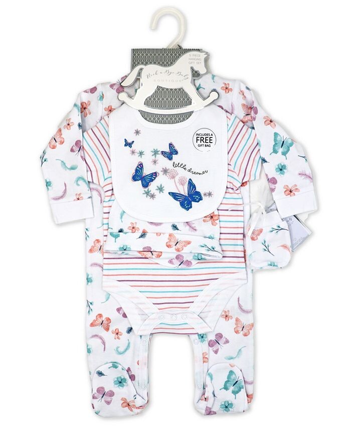Подарочный набор из 6 предметов Baby Girls Butterfly Layette Rock-A-Bye Baby Boutique, мультиколор — фото 3