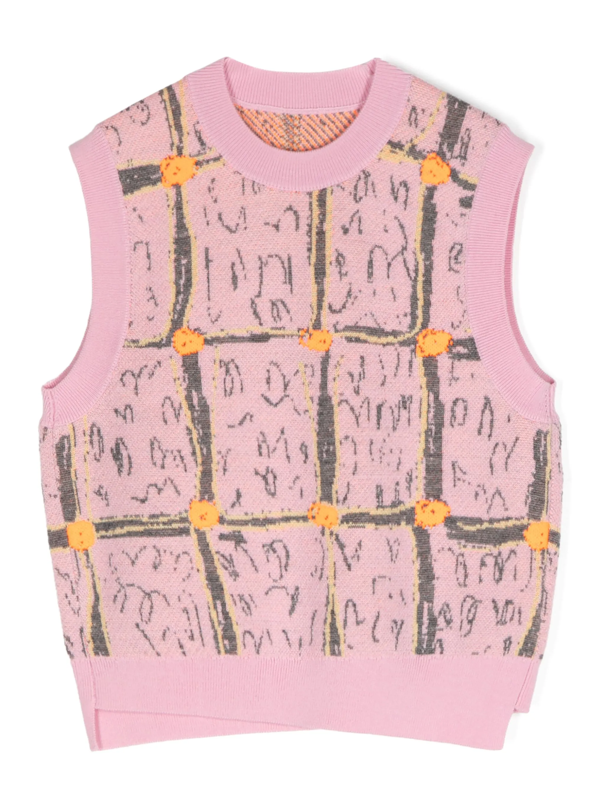 

Топ вязки интарсия с геометричным узором Jnby By Jnby, розовый