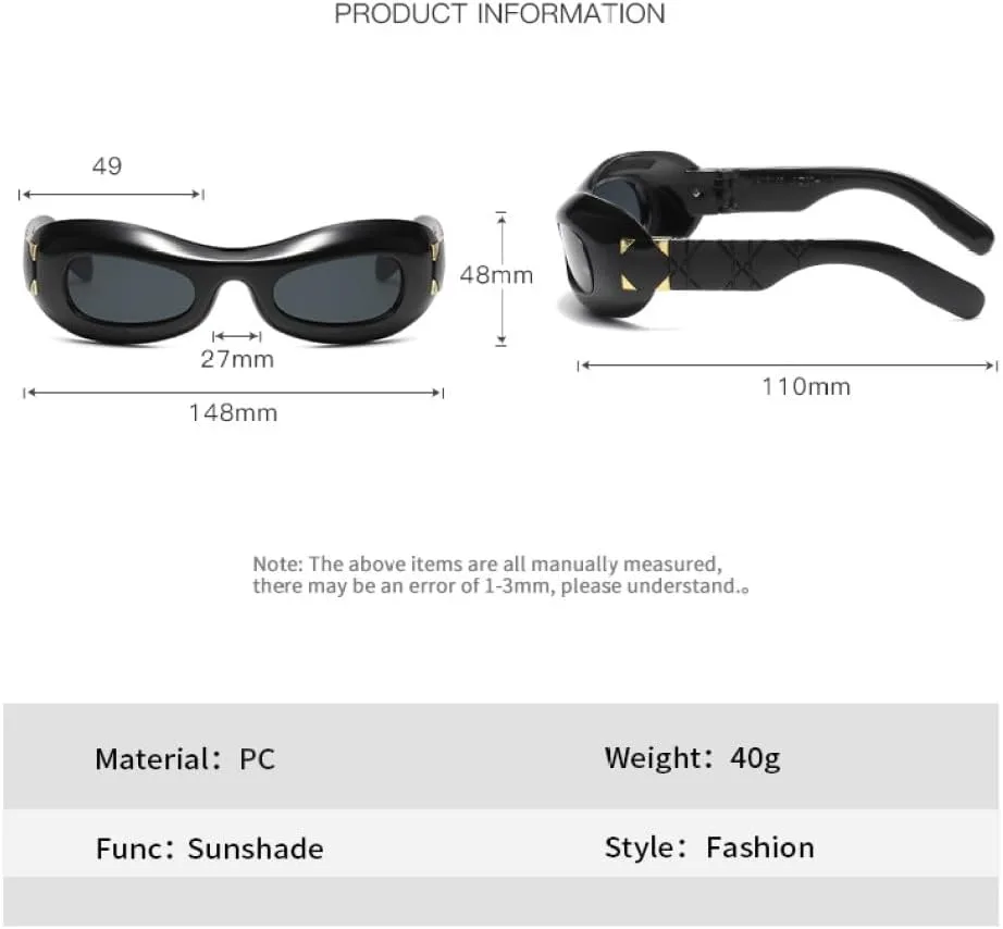 

LVTFCO Модные солнцезащитные очки в стиле ретро, ​​панк, футуризм, аксессуары, классические солнцезащитные очки в маленькой оправе для женщин, Black Silver