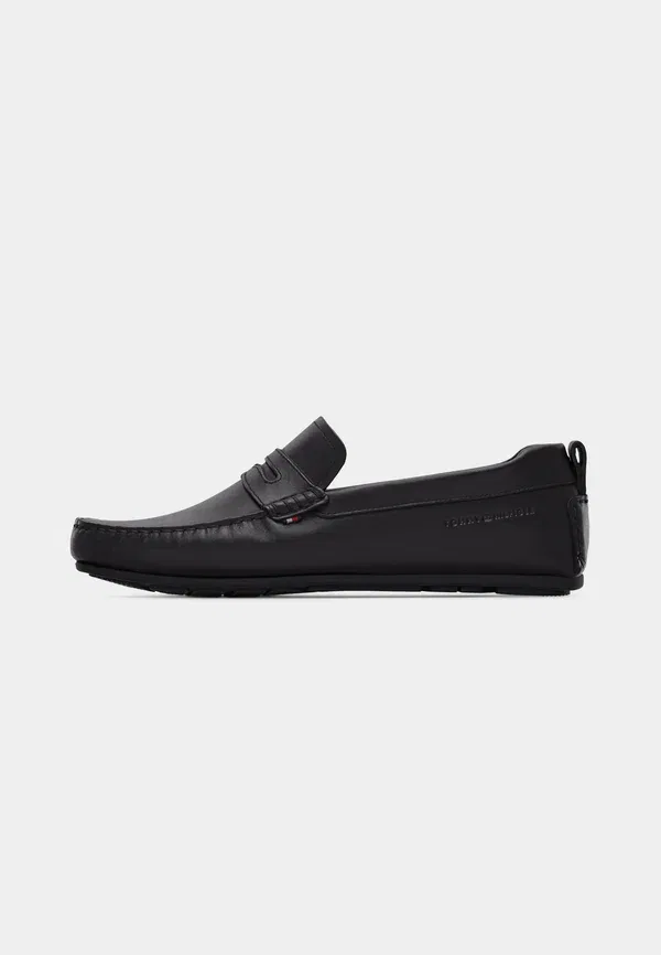Лоферы Tommy Hilfiger Logo leather driver shoes moccasins, черный — фото 2