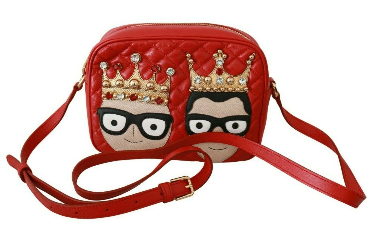 

Элегантная стеганая кожаная мини-сумка через плечо Dolce & Gabbana, красный