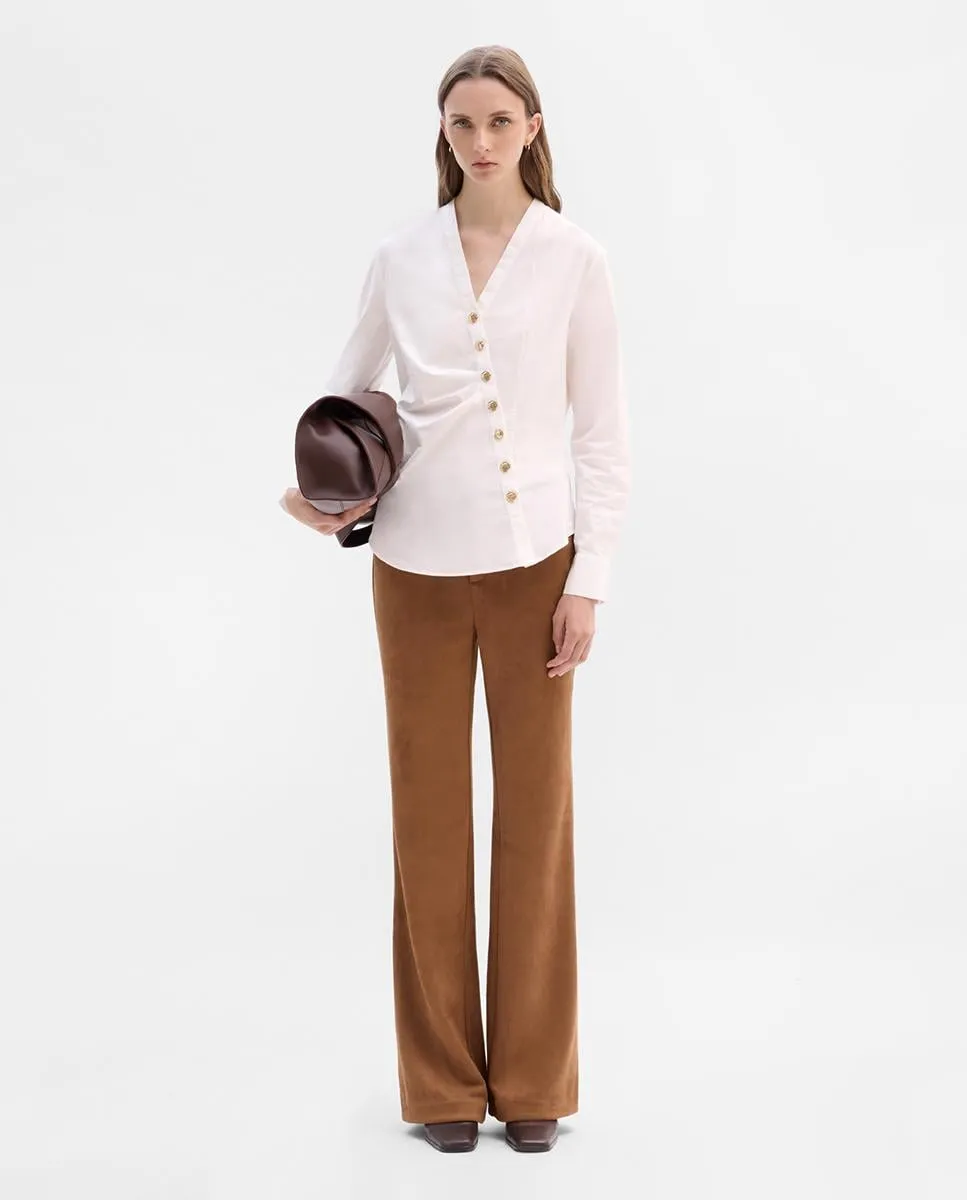 

Женская приталенная блузка с V-образным вырезом Simorra, белый