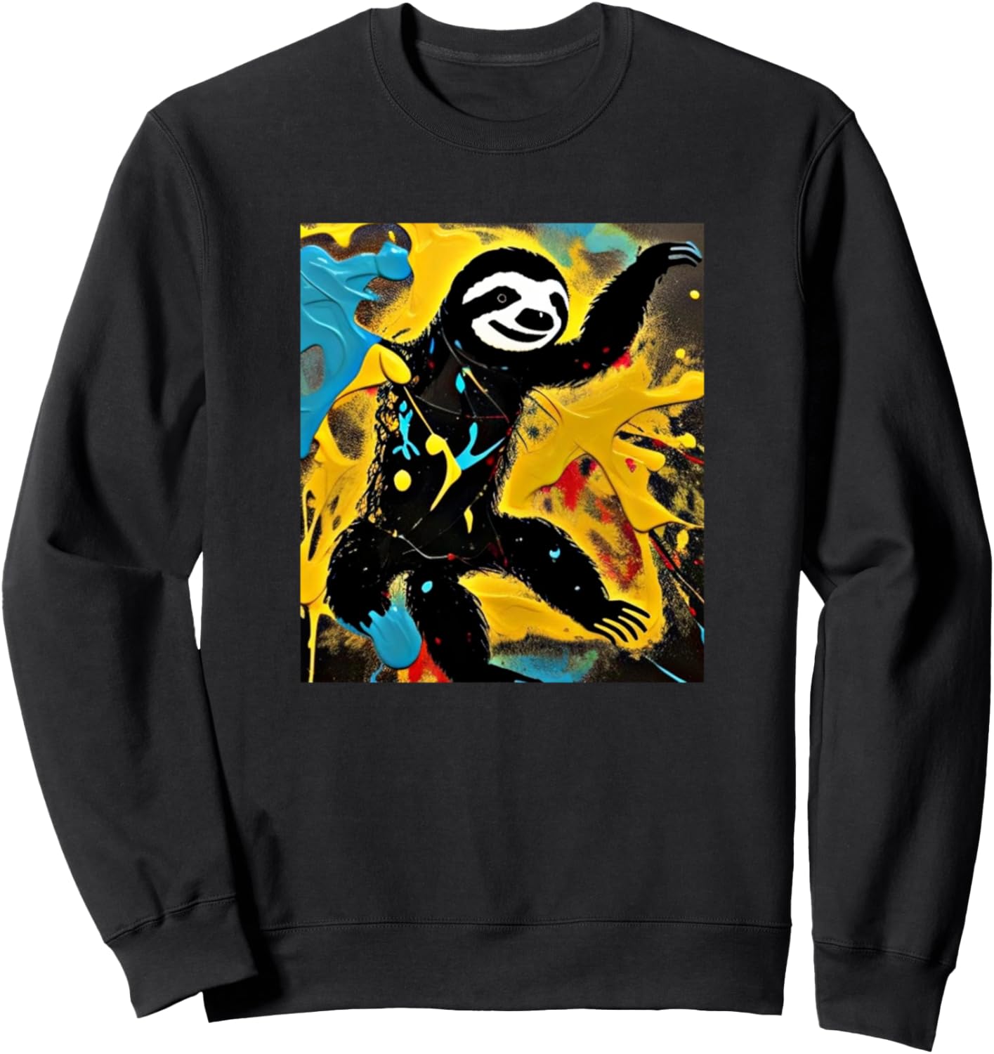 

Мотив ленивца, красочное выражение, искусство, толстовка с изображением ленивца Sloths Art - Men Women Kids Boys Girls Gift, черный