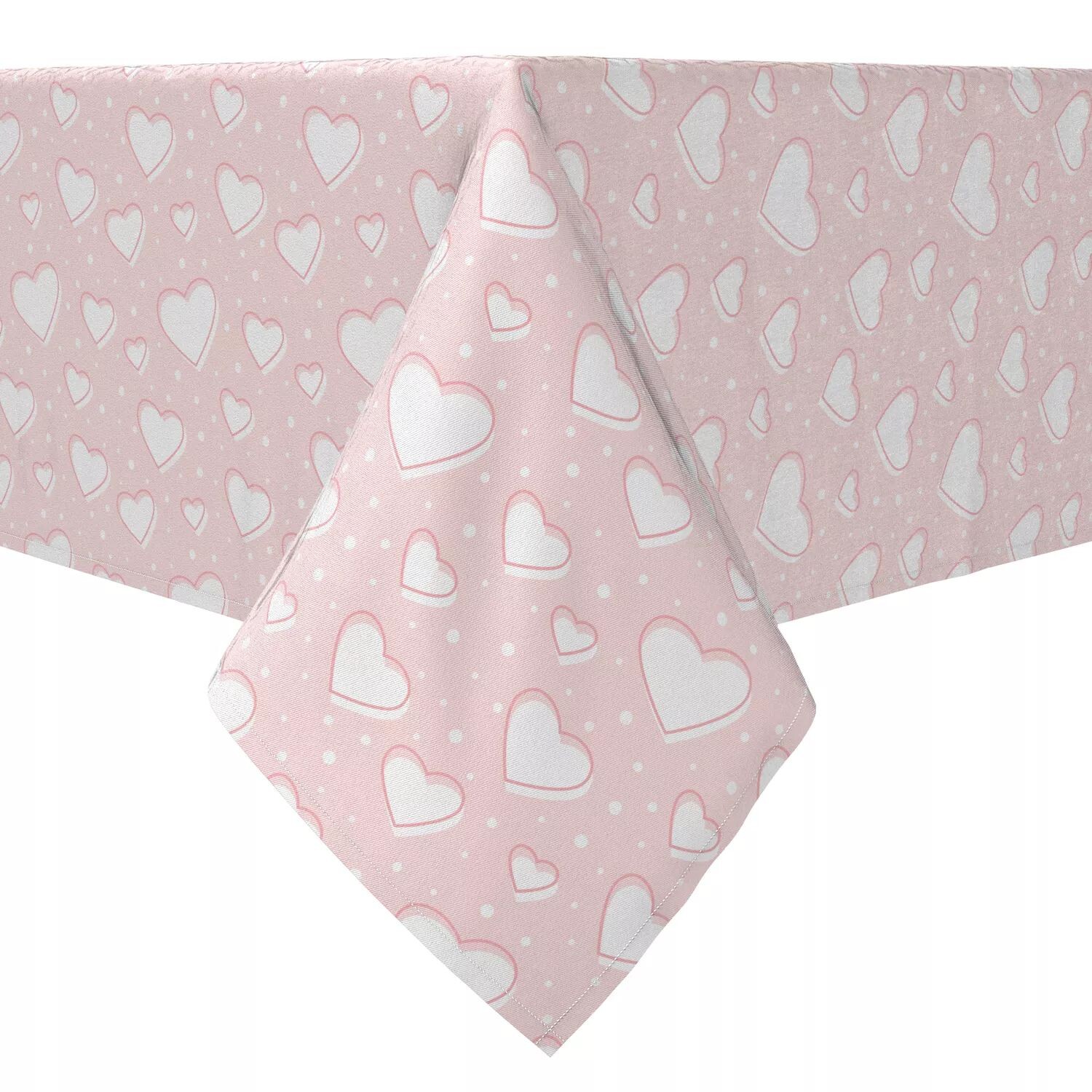 

Квадратная скатерть, 100% хлопок, 60x60 дюймов, Lovely Hearts Pink