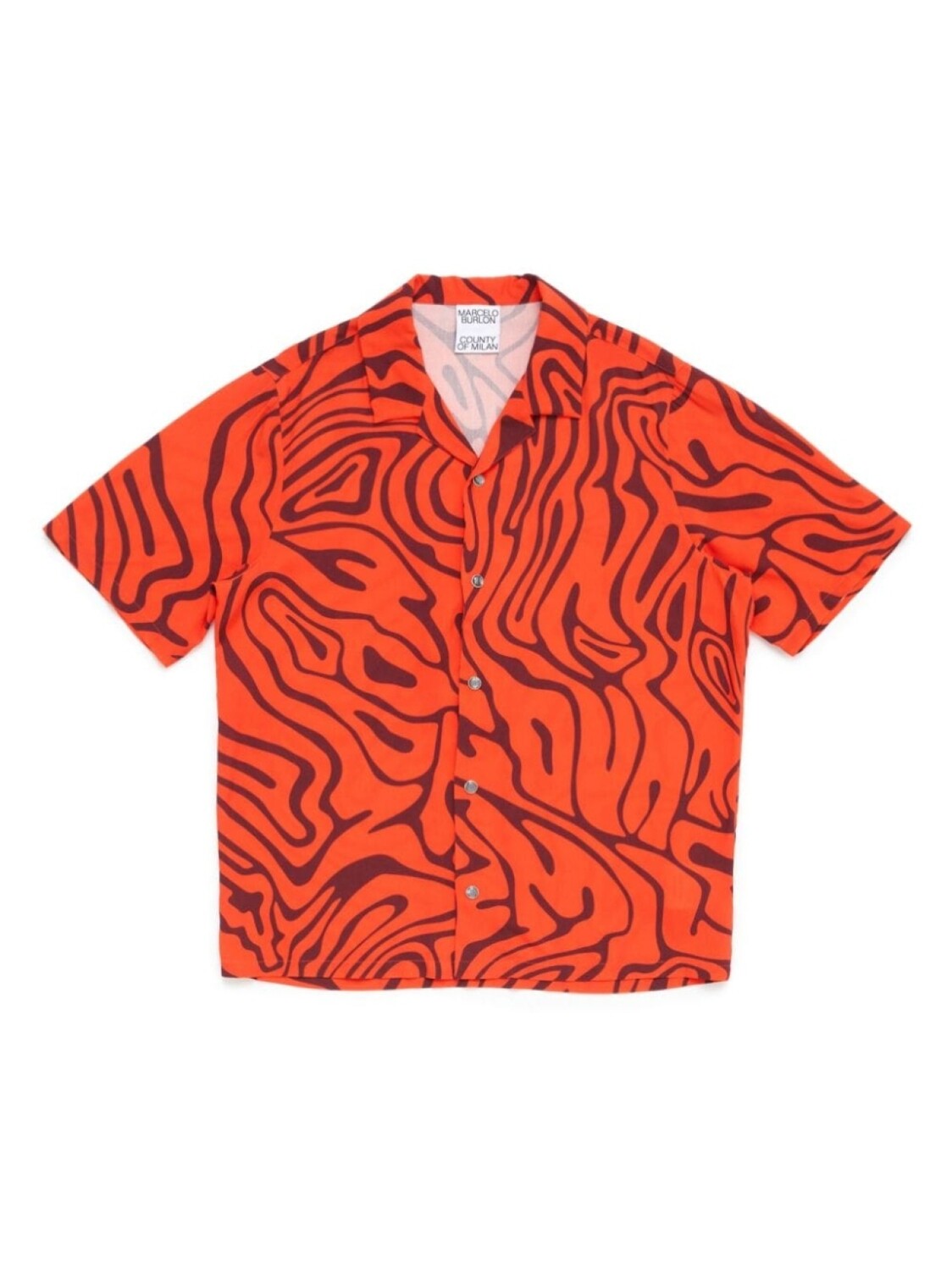 

Marcelo Burlon County Of Milan рубашка AOP с короткими рукавами, оранжевый