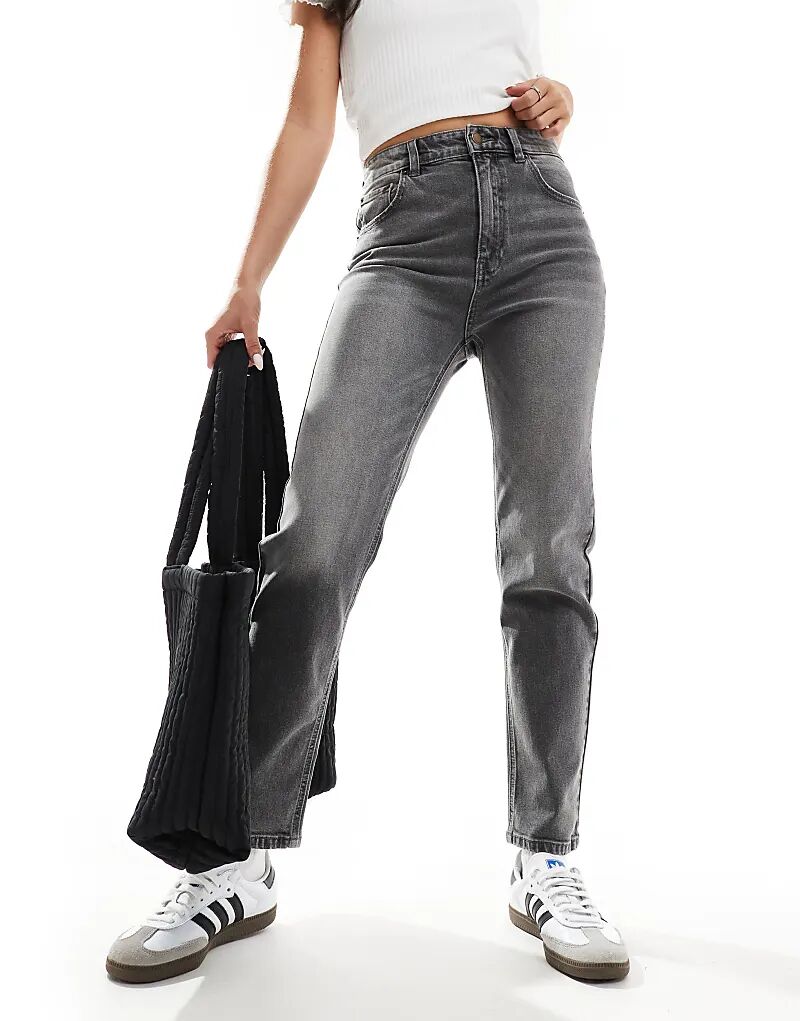 

Джинсы Comfort Mom цвета стираный серый Pull&Bear