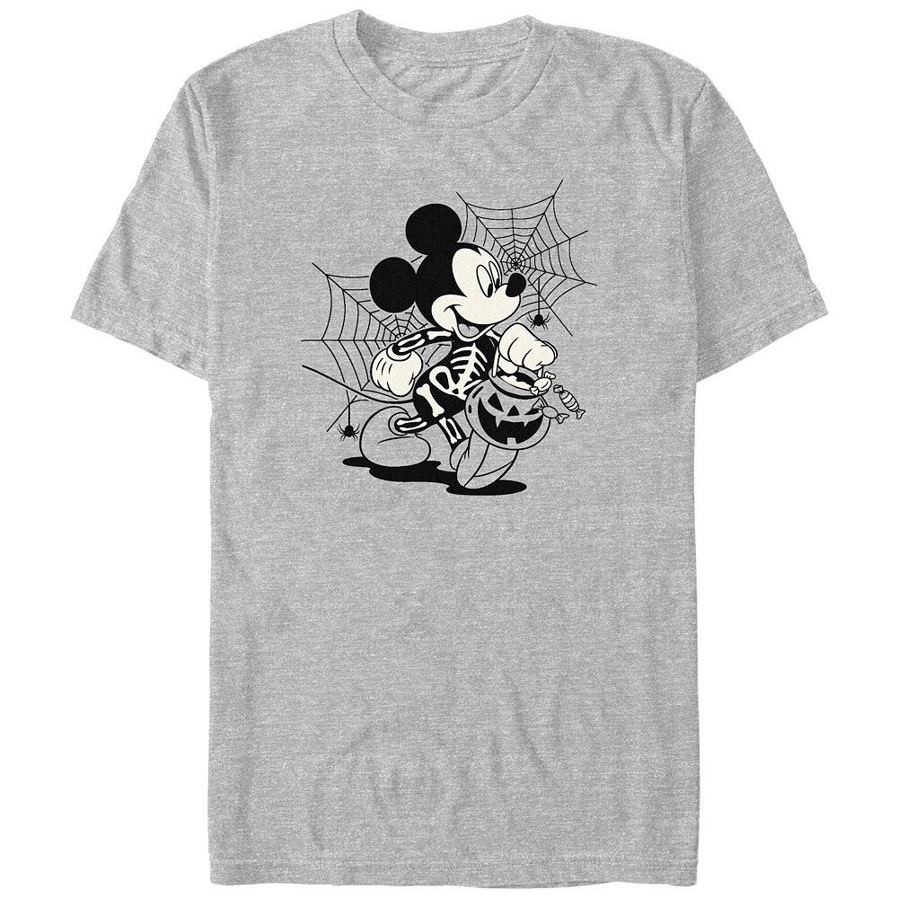 

Мужская футболка с изображением скелета Микки Мауса Disney's Trick or Treating, цвет Athletic Heather