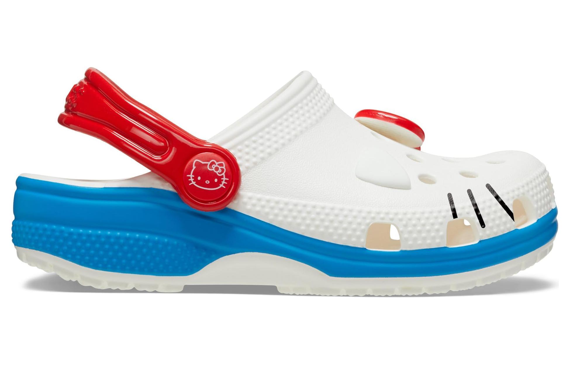 Классический Клог Hello Kitty I Am Crocs, Белый Красный Синий — фото 2