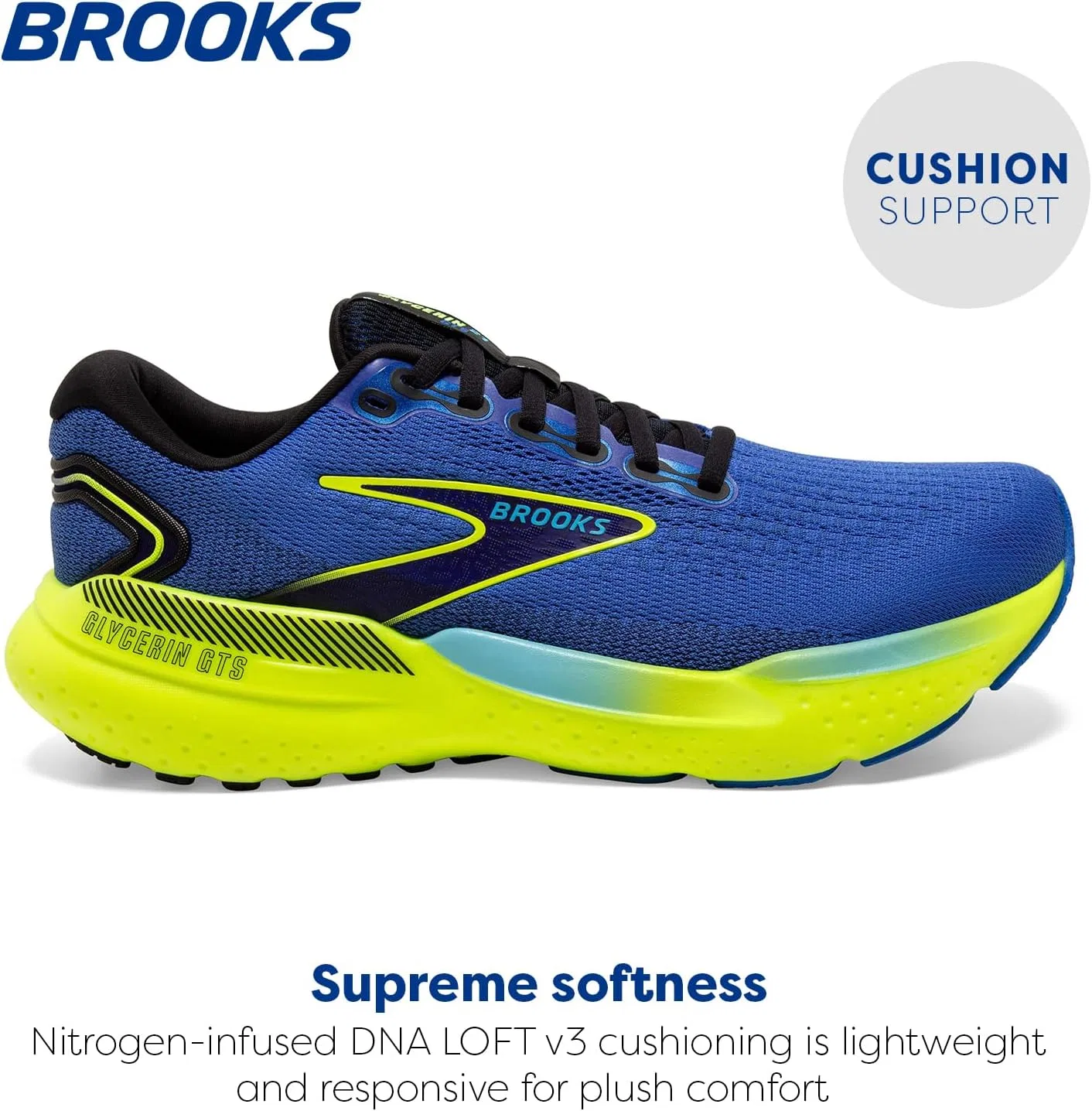 Кроссовки для бега Brooks Glycerin GTS 21, синий/черный — фото 2