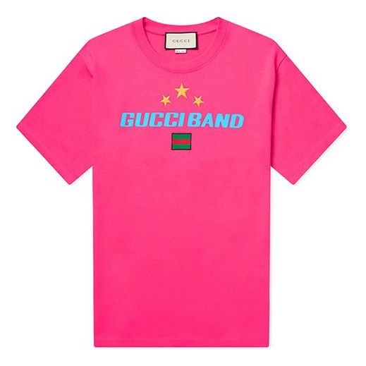 

Футболка Gucci Band Print Oversize Pink/Red