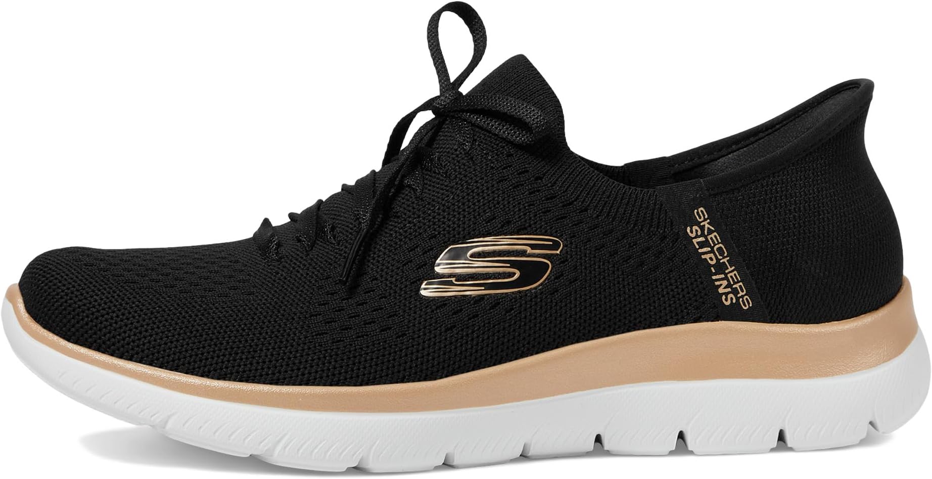 Кроссовки SKECHERS Summits Night Chic Hands Free Slip-Ins, цвет Black/ Rose Gold — фото 4