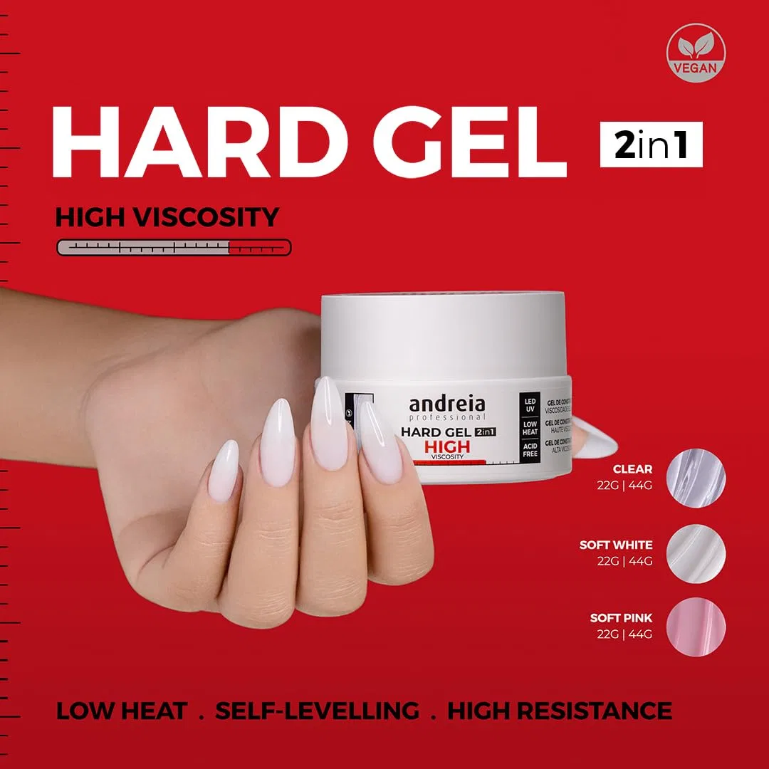 Гель для наращивания ногтей Andreia Professional Dual Phase 2 в 1, Soft Pink 44 г Andreia, Soft Pink 1.5 Oz — фото 3