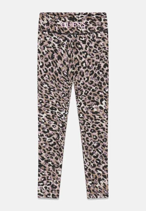 Леггинсы Guess, модель leggings trousers, цвет анималпринт розовый — фото 4