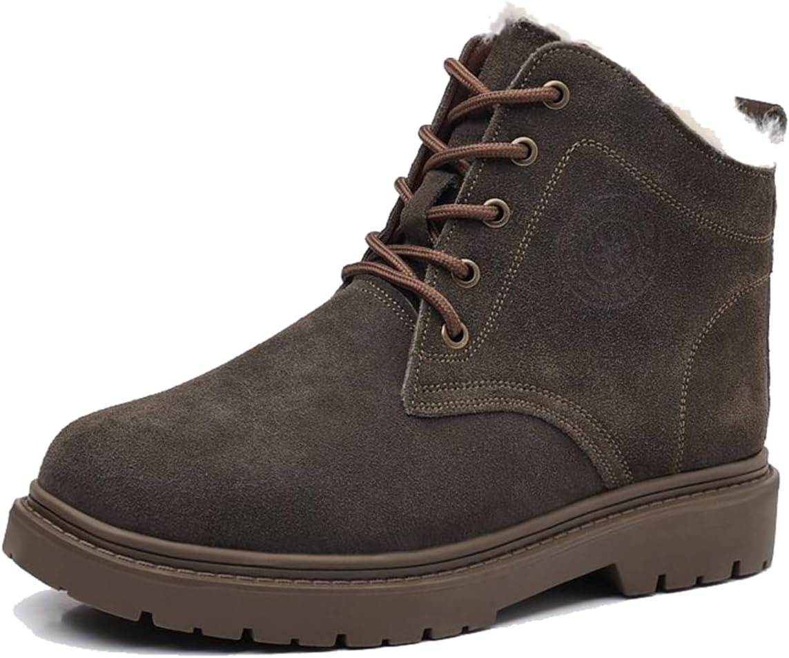 

Мужские теплые зимние ботинки ZHOUPULP с меховой подкладкой, удобные для походов и работы на улице, противоскользящие, высокие, зеленый