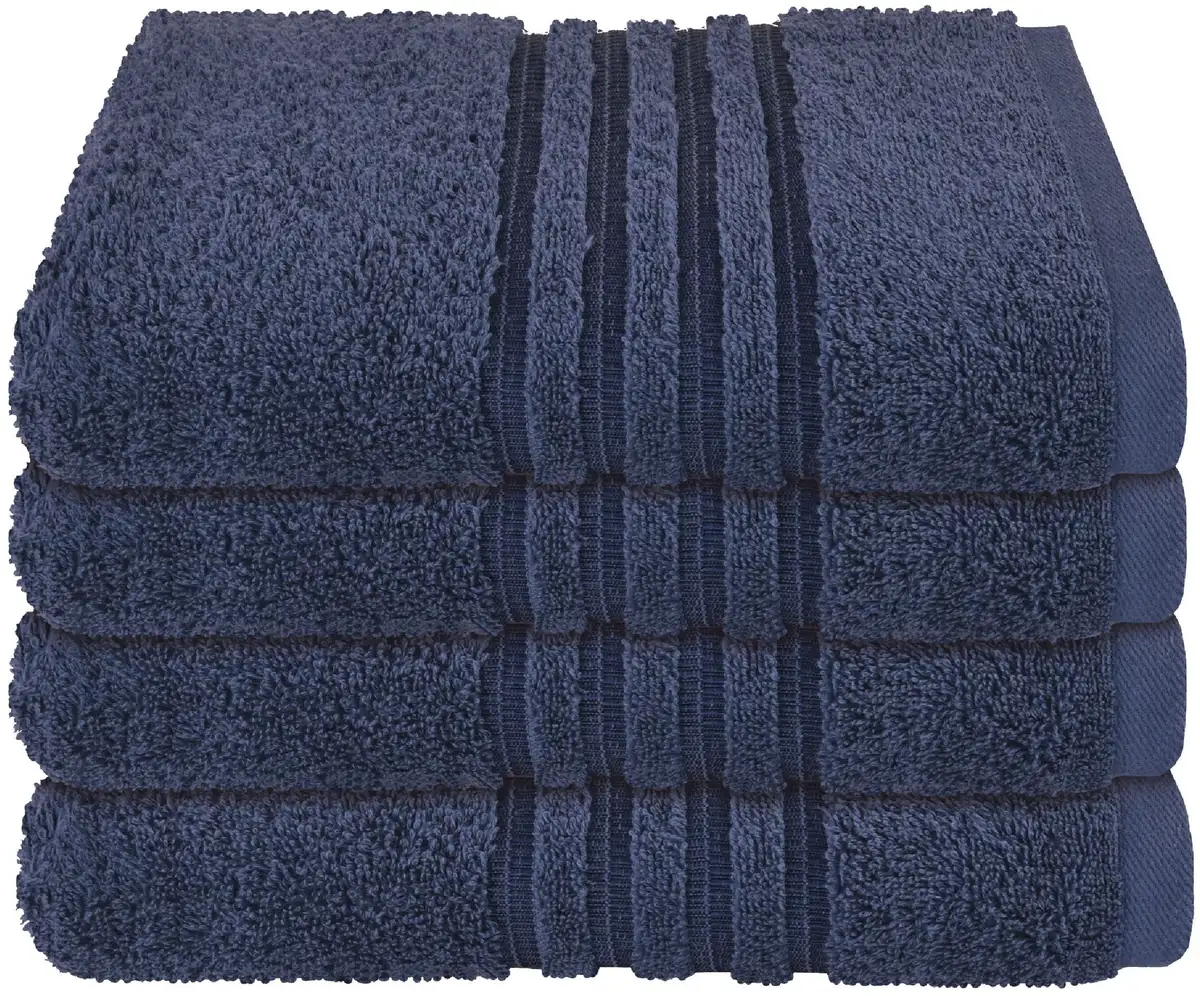 

Полотенца для рук Schiesser "Milano из 100% хлопка с элегантной каймой в стиле high-low", (набор, 4 шт.), Сделано в зеленом цвете 50х100 см (4 шт.), темно-синий