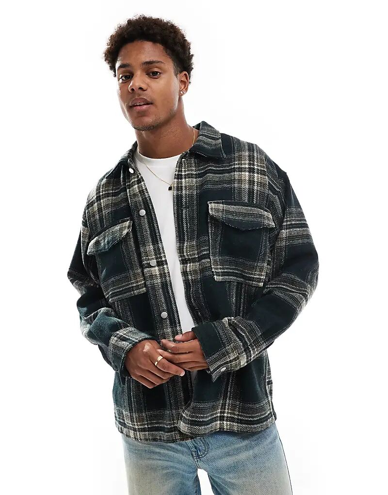 

Плотная клетчатая рубашка черного цвета Jack & Jones