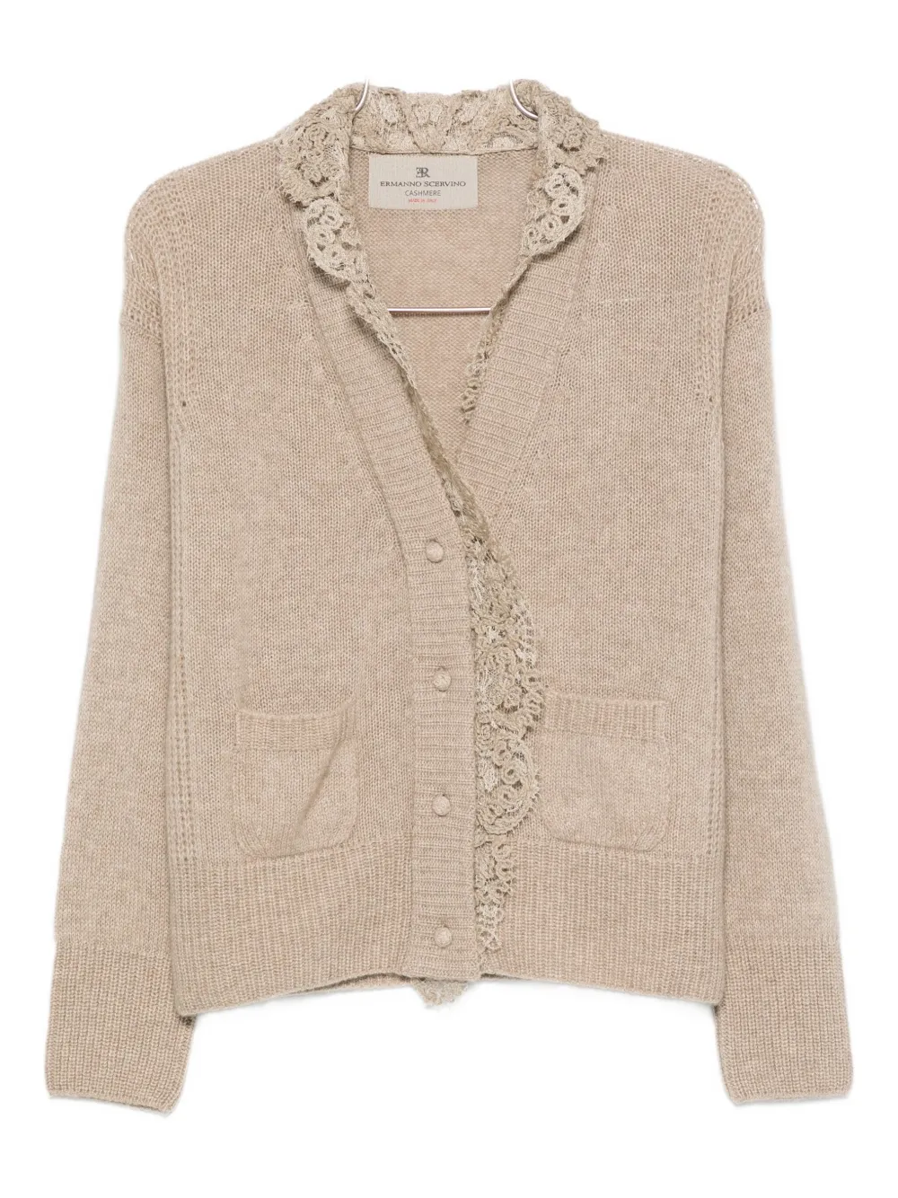 

Кардиган с кружевной отделкой Ermanno Scervino, нейтральный