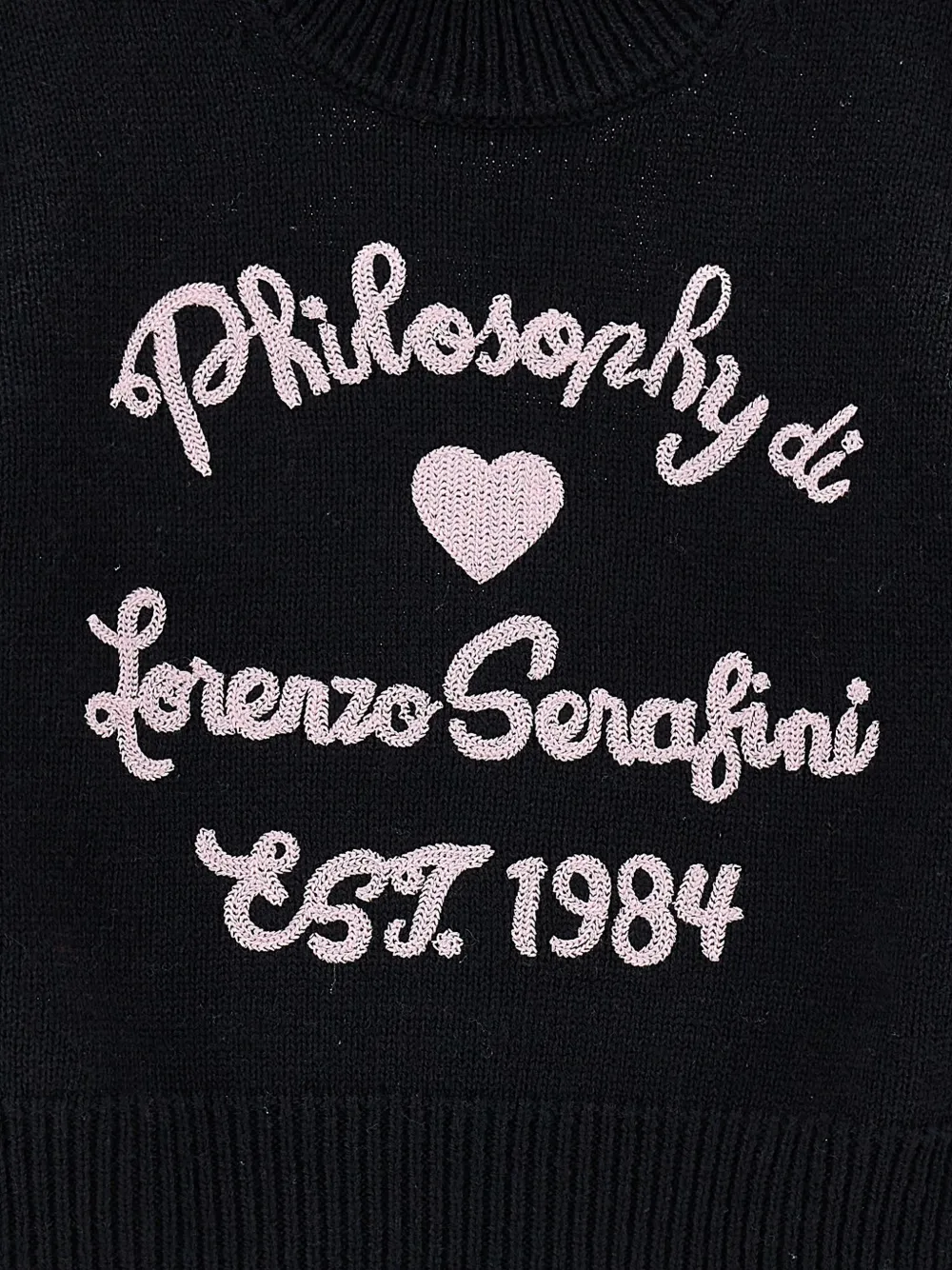 Вышитый свитер с оборками на рукавах Philosophy Di Lorenzo Serafini Kids, черный — фото 3
