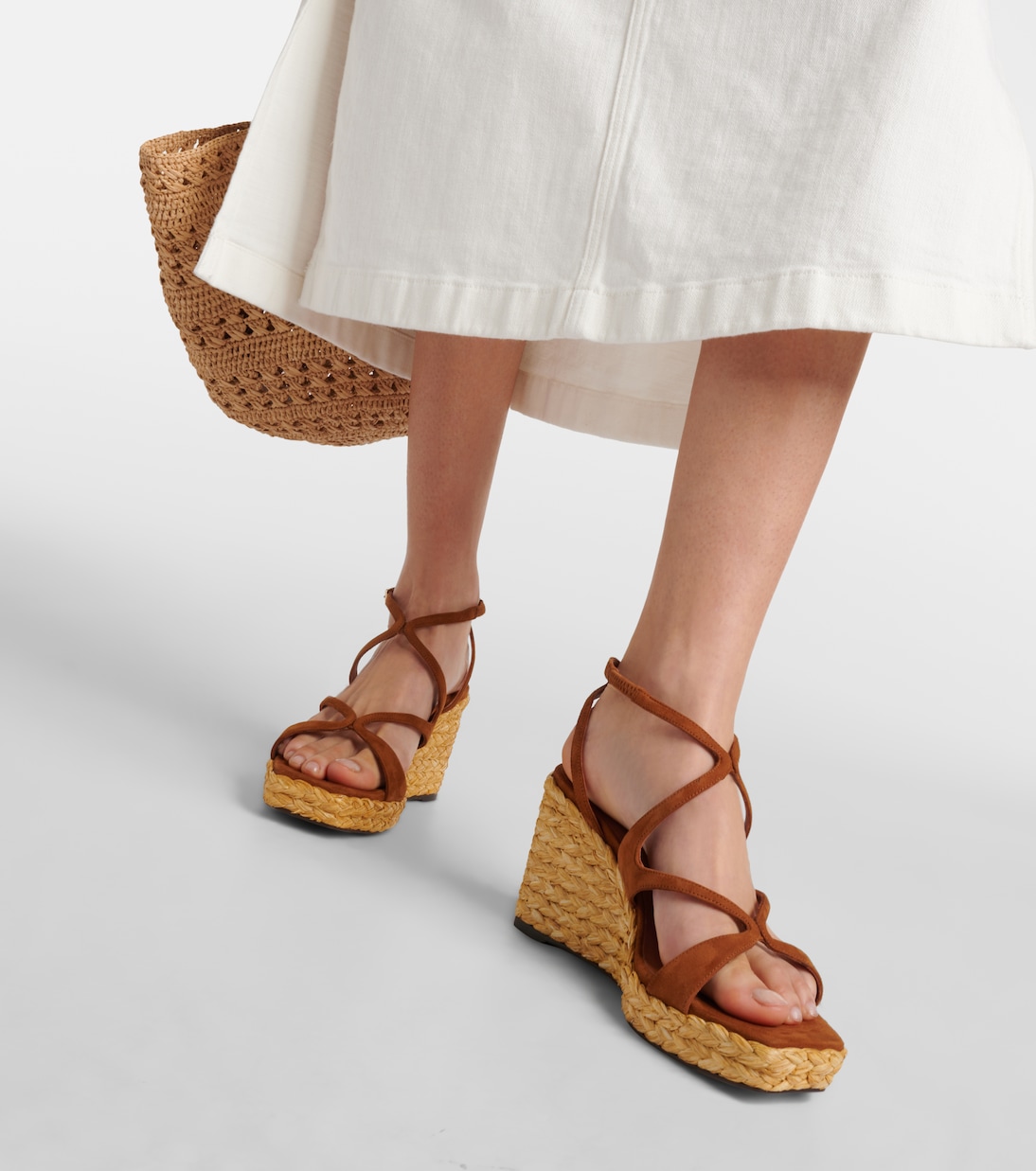 Эспадрильи Ayla из замши на танкетке Jimmy Choo, желто-коричневый — фото 4