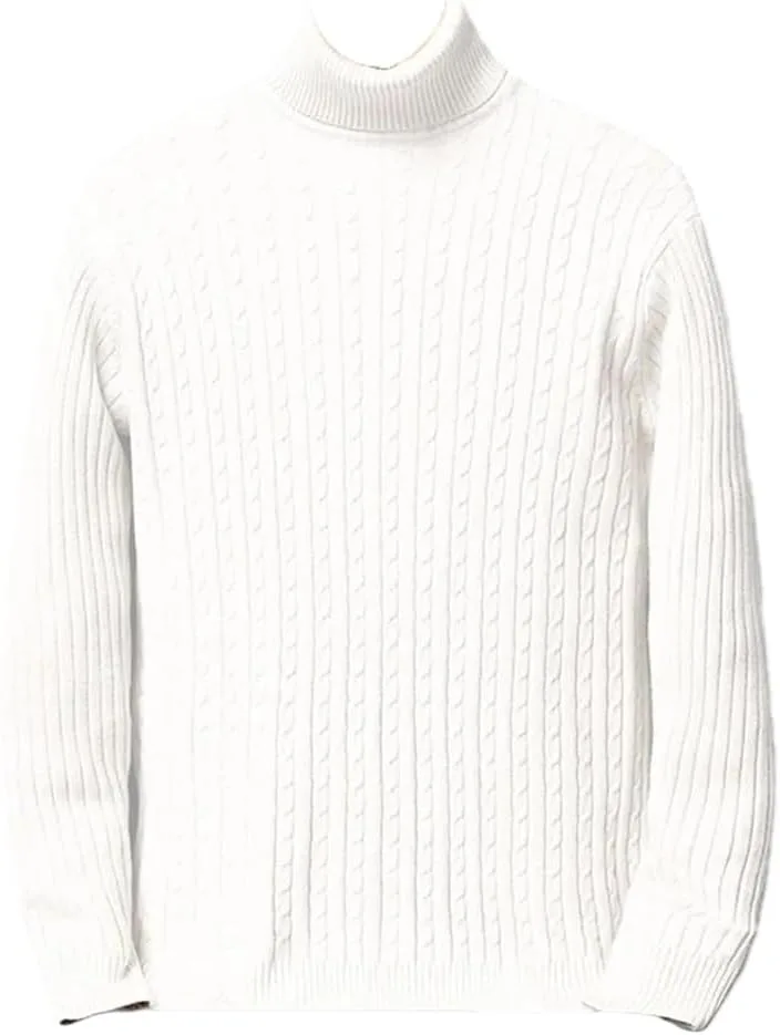 

Мужской свитер водолазка из 100% шерсти свободного кроя Large