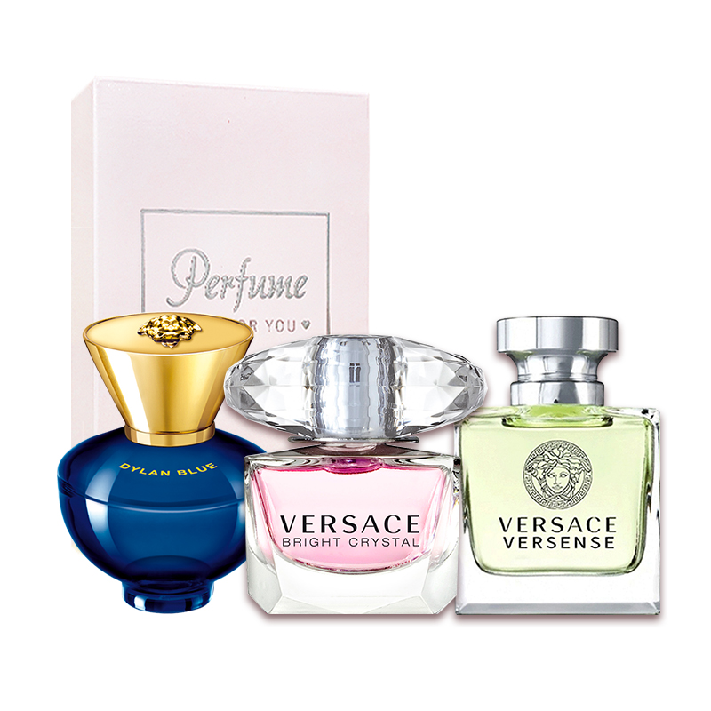 

Набор миниатюр женских духов Crystal Rhinestone+Heartbeat+Dylan, Eau De Parfum и Eau De Toilette, 5 мл х 3 VERSACE