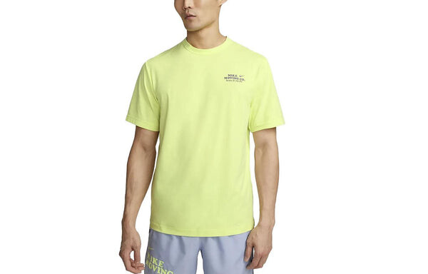 Футболка dri-fit uv hyverse short-sleeve fitness top 'light lemon twist' Nike, желтый — фото 2
