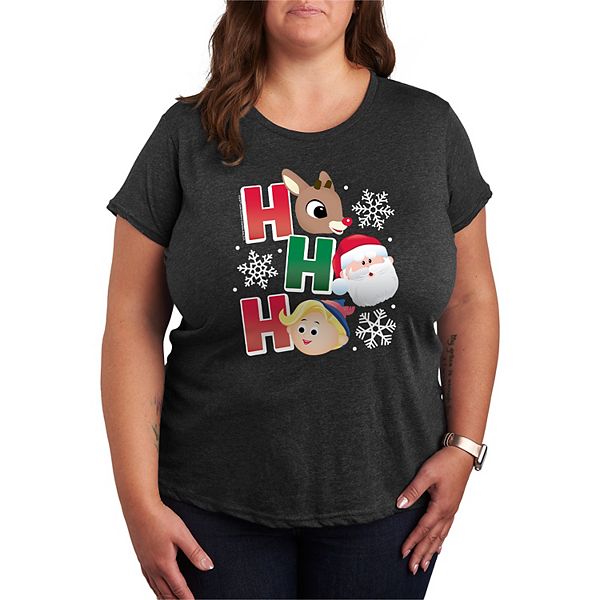 

Футболка Plus size с принтом "Rudolph the red-nosed reindeer ho ho ho" Licensed Character, Heather Charcoal