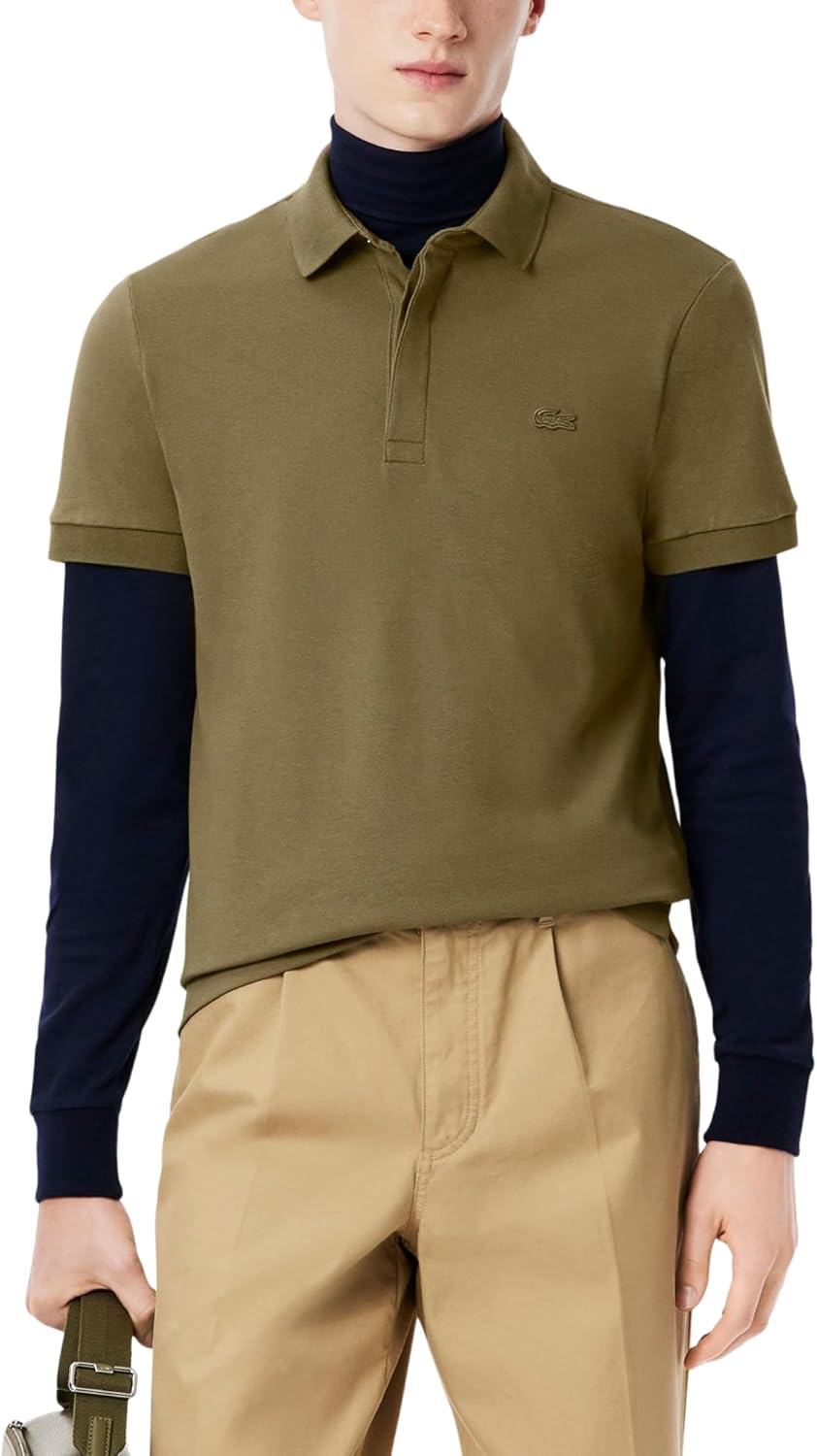 Футболка поло Lacoste Paris Stretch pique мужская, оливковый