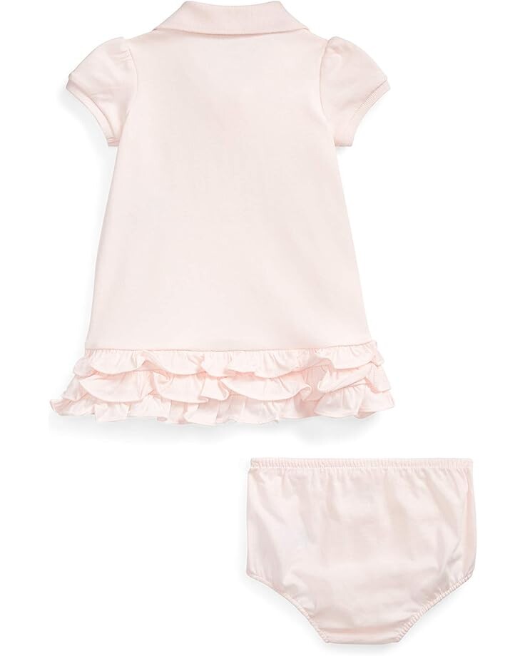 Платье Polo Ralph Lauren Kids Baby Girl's Ruffled Polo Dress & Bloomers Set, цвет Delicate Pink — фото 2