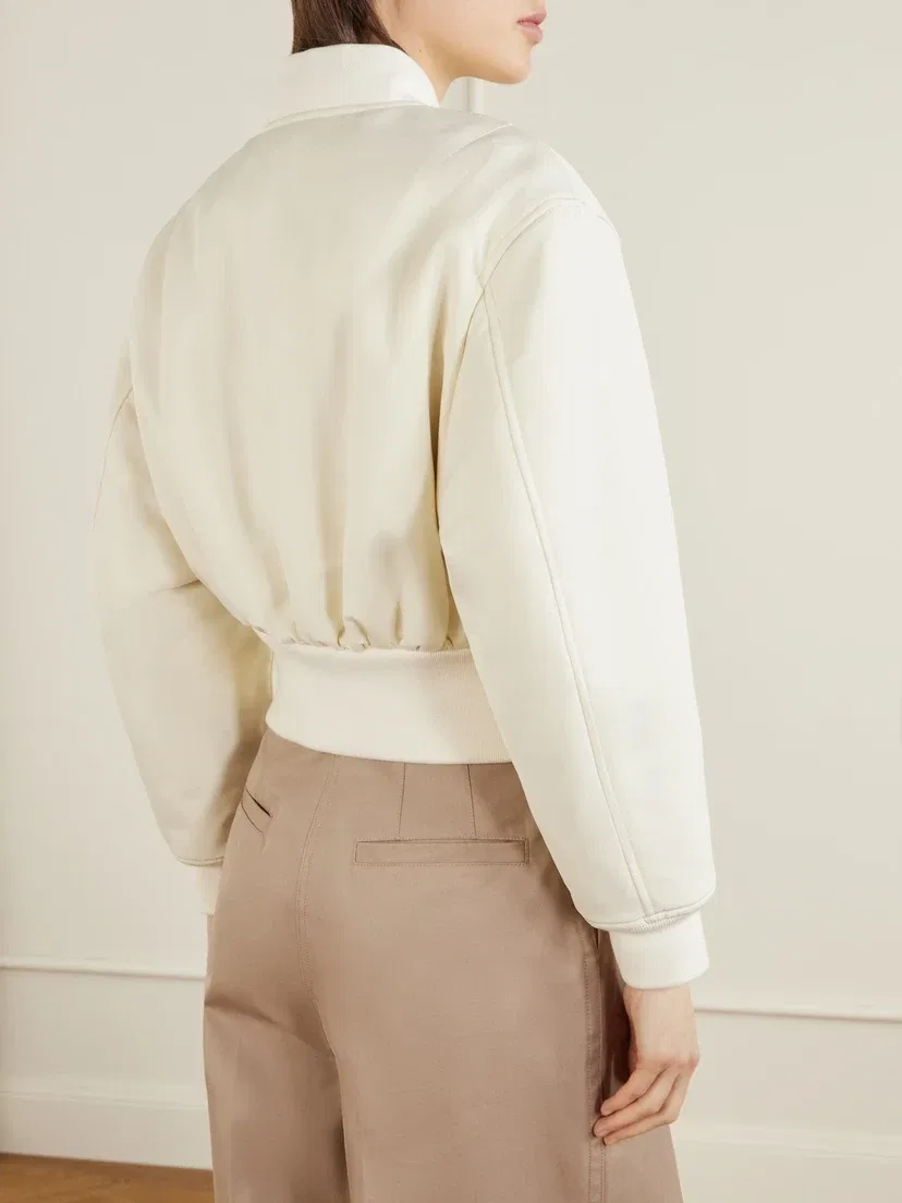 Укороченная куртка-бомбер из нейлона BALENCIAGA, белый — фото 3