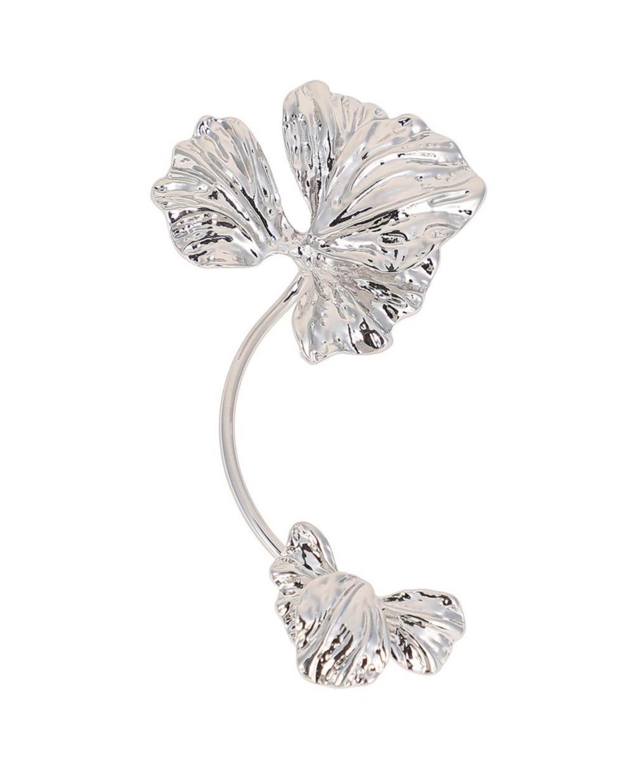 

Женские серьги-каффы Увядающий лепесток - серебристый металлик SOHI, Silver