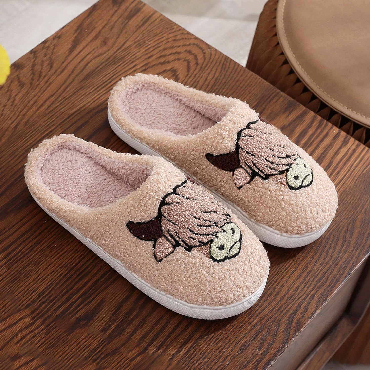 Тапочки JYSwoshoe с ворсом для женщин и мужчин, удобные домашние тапочки с памятью формы, мягкие плюшевые, теплые тапочки для дома и улицы, K 1 — фото 2