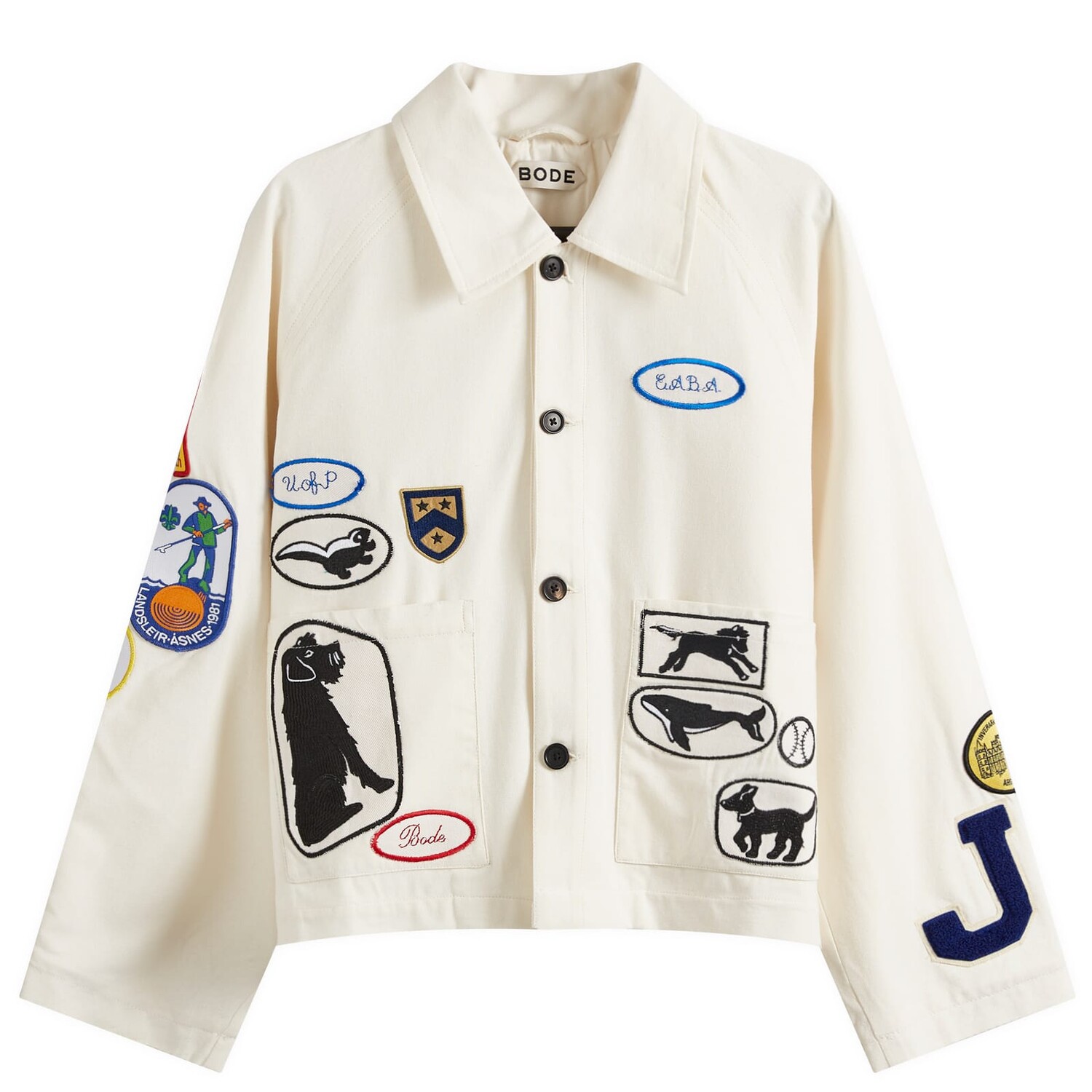

Куртка Bode Cambridge Patch, цвет White & Multi