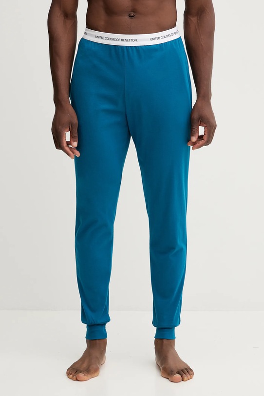 

Хлопковые пижамные брюки United Colors Of Benetton, синий