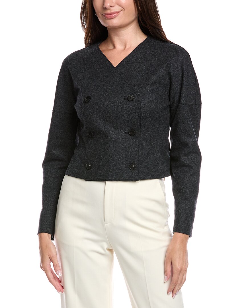 

Lafayette 148 New York Двубортное платье со спущенными плечами, из смеси шерсти и кашемира, синий