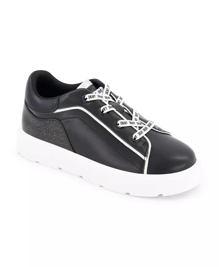 

Кроссовки Brooke Glitter Lace Up Sneaker для маленьких и больших девочек DKNY, черный