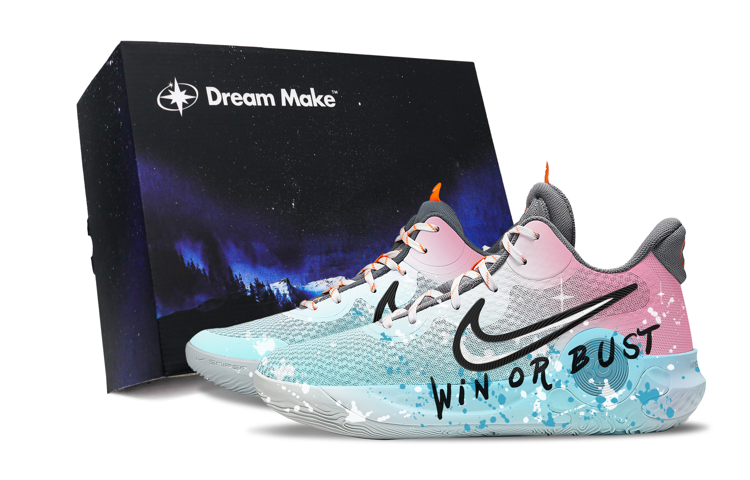 

Nike Кроссовки баскетбольные KD Trey 5 IX Observer-Black Box с противоскользящей подошвой и износостойкой конструкцией, унисекс, розово-голубые, цвет Pink Blue