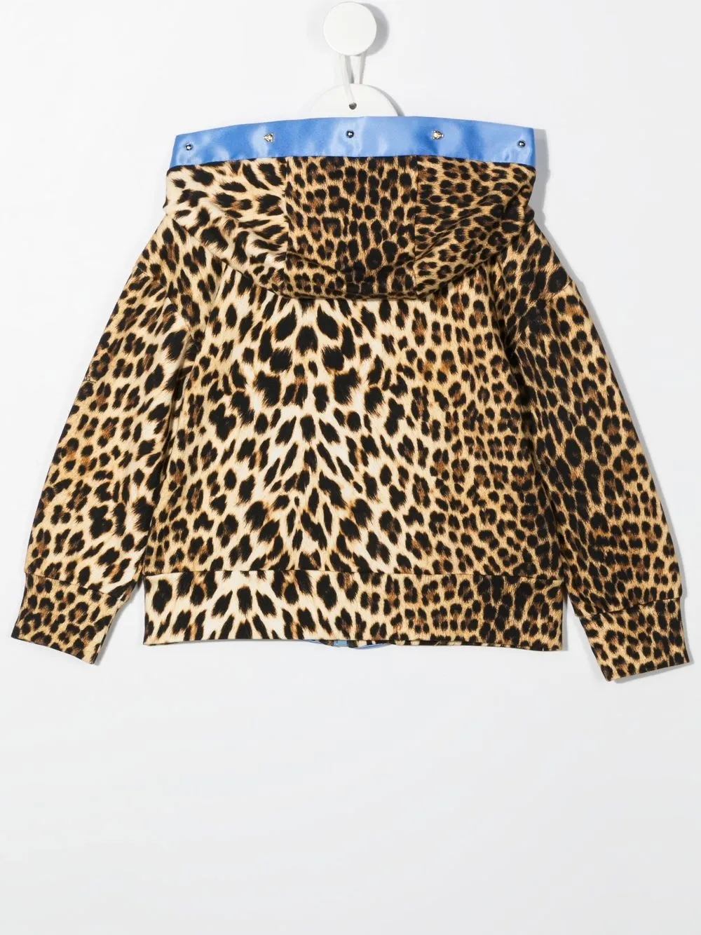 Худи на молнии с принтом Roberto Cavalli Junior, коричневый — фото 2