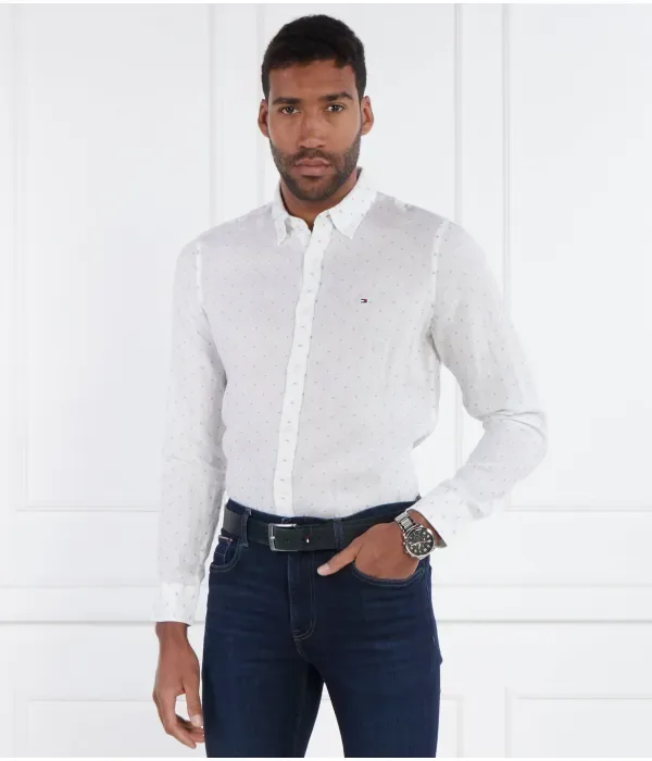 Льняная рубашка FIL COUPE SF slim fit Tommy Hilfiger, белый — фото 3