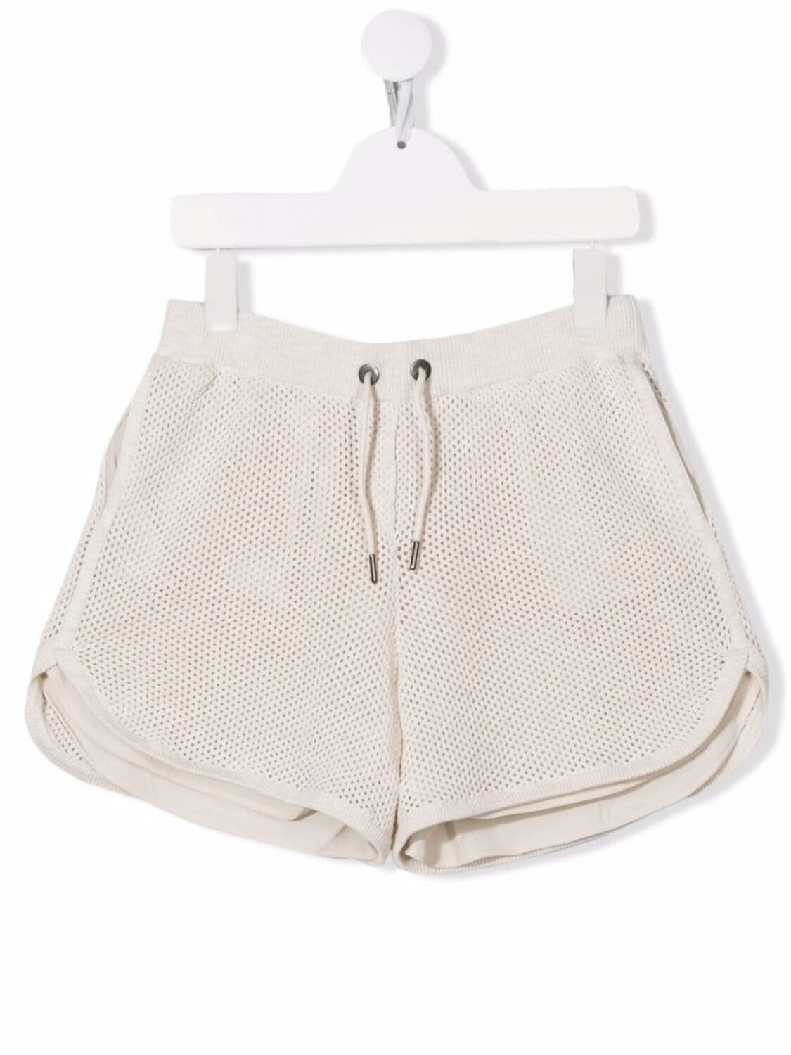 

Шорты с кулиской и перфорацией Brunello Cucinelli Kids, нейтральный цвет